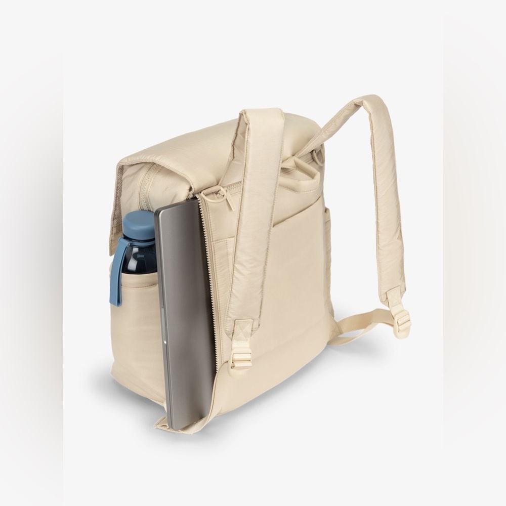 CALPAK Diaper Backpack with Laptop Sleeve in Oatmeal - Picture 3 of 10